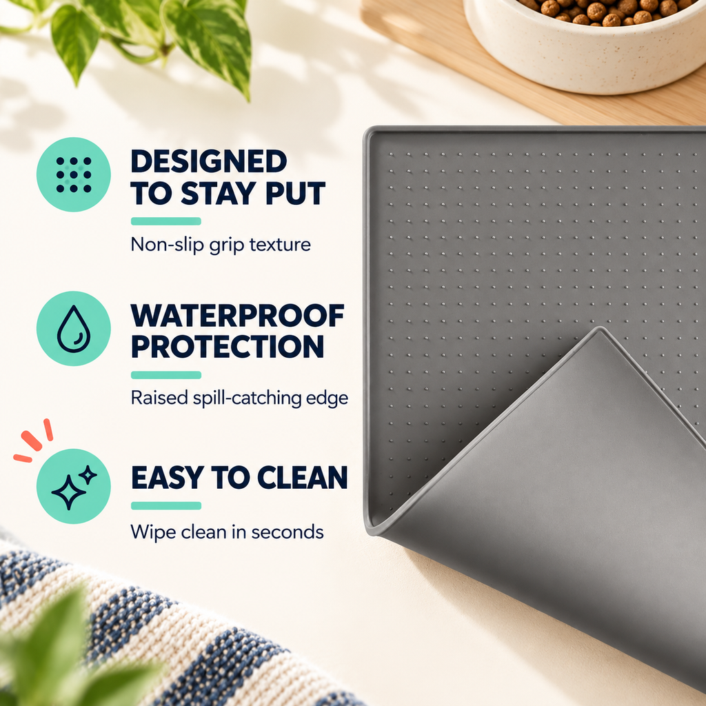 Non‑Slip Pet Food Mat