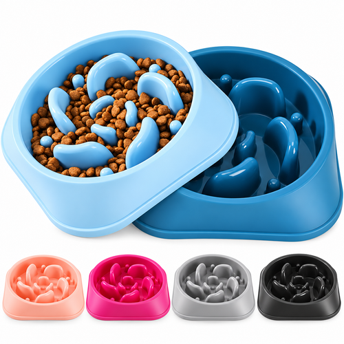 Slow-Feeder Anti-Gulping Pet Bowl